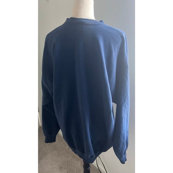 VTG Disney Blue Christmas Mickey Mouse Donald Duck Goofy Snowman Sweatshirt 3X - Picture 5 of 7